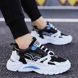 Grande tamanho chunky altura homem tênis mulher esporte sapatos homem tênis de corrida calçados esportivos masculinos para meninos preto azul branco tonificação D-753 - Image 1