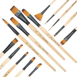 Conjunto de pincéis aquarela com estojo, 14 unidades, pincel acrílico para pintura, desenho, arte, escola, pincéis de paintball - Image 4