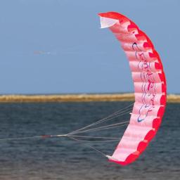 Linha dupla pipas voando esportes praia diversão ao ar livre dupla linha dublê parafoil pára-quedas arco-íris esportes pipa de praia ao ar livre kitesurf - Image 4