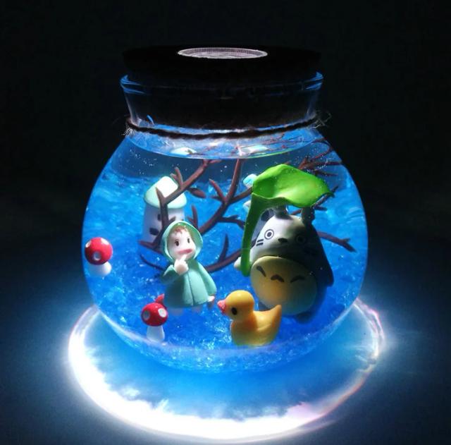 Luz Noturna LED RGB Criativa para Crianças com 13 Cores - Decoração de Cabeceira e Aquário, Presente Perfeito para Namorada