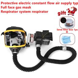 Máscara De Gás De Rosto Completo Alimentado De Ar Elétrico, Sistema De Respirador, Suprimentos De Segurança De Trabalho, Fluxo Constante, Proteção - Image 1