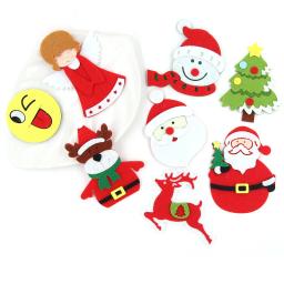 5 pçs tecido de feltro não tecido papai noel natal ornamentos decorativos scrapbooking carft diy artesanal remendo acessórios - Image 1