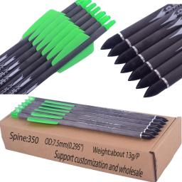 Arco e flecha Besta para Caça Tiro, Setas De Carbono Puro, Sharp Broadhead Dicas Spine350, EK Sistema R9, 7.5" - Image 4