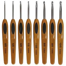 Alumínio Crochet Ganchos e agulhas de tricô, Tecelagem Ferramentas, Crochet Ganchos, Crochet Ganchos, Crochet Set, Crochet Needle Kit, Agulha Acessórios, 8Pcs - Image 4