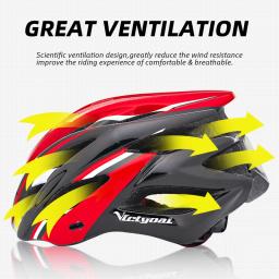 VICTGOAL Capacete de bicicleta Homens Ultralight Taillight LED Tailling com sol Visor MTB Road Bike Helmet Ciclismo Motocicleta Scooter Elétrico Safty Helmet - Image 2