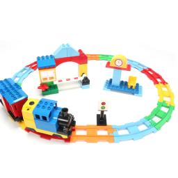 Blocos de construção de tamanho grande para crianças, Conjuntos de trem compatíveis DIY Railway Track Assemble, Brinquedos interativos de tijolos educativos - Image 4