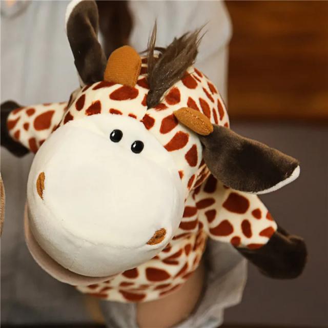 Fantoche de Dedo Animal Pelúcia Kawaii Brinquedo Educacional Bebê 25-28cm