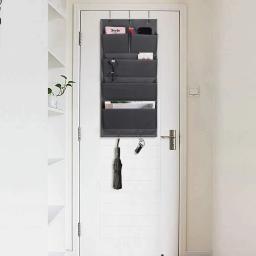 Sobre a Porta Organizador De Armazenamento, Pendurado Com Ganchos, Montagem Na Parede, Material De Escritório, Pastas De Arquivo, Material Escolar, 5 Bolsos - Image 5