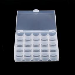 Caixa de armazenamento plástica transparente para costurar a bobina, caixa do organizador com 25 entalhes para salvar a joia - Image 2