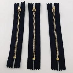 Cobre Zipper Tape para Jeans, prendedor preto, calça casual, prendedor de slides, cinto DIY, acessórios de costura, 4 #, 5pcs - Image 4