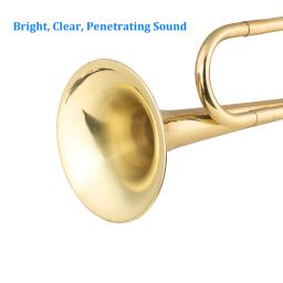 Ammoon-Brass C Bugle Call trompete banhado a ouro, trompa de cavalaria com bocal, instrumento musical para banda escolar, orquestra - Image 6