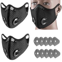 Esportes máscara facial com filtro ativado pm 2,5 do carbono, lavável, reusável, anti-dustproof - Image 1