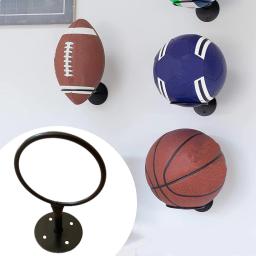 1 pçs fixado na parede bola titular rack de exibição suporte de bola para futebol vôlei preto casa para crianças adultos amantes da bola - Image 2