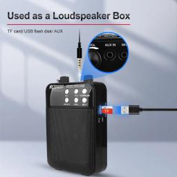 Retekess-megafone tr619, portátil, 3w, gravação fm, amplificador de voz, professor microfone, alto-falante, mp3 player, rádio fm para guia turístico - Image 4