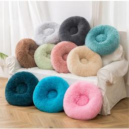 Cama de pelúcia Donut Mand para cães grandes, casa de gato, acessórios para animais, cama para cães, tapete redondo, pequeno, médio, calmante para animais, 100cm, XXL - Image 2