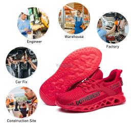 Sapatos de segurança com biqueira de aço para homens e mulheres, tênis leves de trabalho à prova de punção, botas de segurança unissex para construção - Image 5