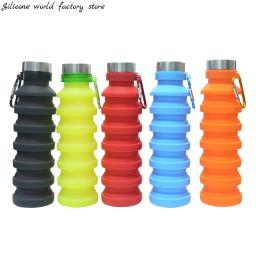 Garrafa de silicone retrátil portátil, garrafa de água dobrável, viagem ao ar livre, corrida, copo bebendo, esportes, 500ml, 550ml - Image 1