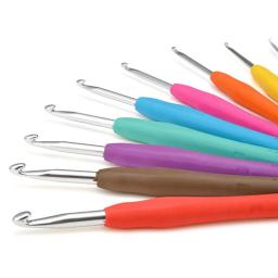 Agulhas de tricô com borracha, Ganchos de crochê, Knit Weave Craft, Ferramentas De Costura De Fios, 2.0-10.0mm, 1PC - Image 3