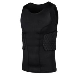 Protetor de costela masculina colete acolchoado, camisa de compressão, colete de treinamento com 3 almofadas, equipamento de proteção para futebol, futebol, basquete, hóquei - Image 6
