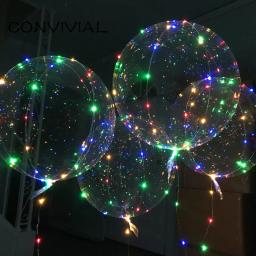 Lidar com balões LED com vara, luminoso, transparente, balões de hélio, casamento, decoração de aniversário, crianças brinquedo, luz balão - Image 2