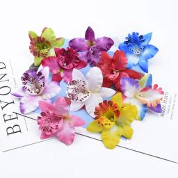 10 peças flores artificiais de borboleta e orquídea acessórios de casamento desembaraço presentes diy decoração de casa - Image 6