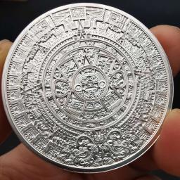 Maya .999 Moeda Comemorativa Prata Fina México Calendário Profecia Medalhas Pirâmide Asteca Civilização Maia Religião Cultura Presentes - Image 2