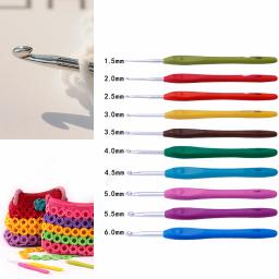 10 tamanhos 1.5mm-6mm crochê gancho ergonômico alças agulhas lisas barbudas agulha para mãos artríticas tricô ferramenta - Image 3