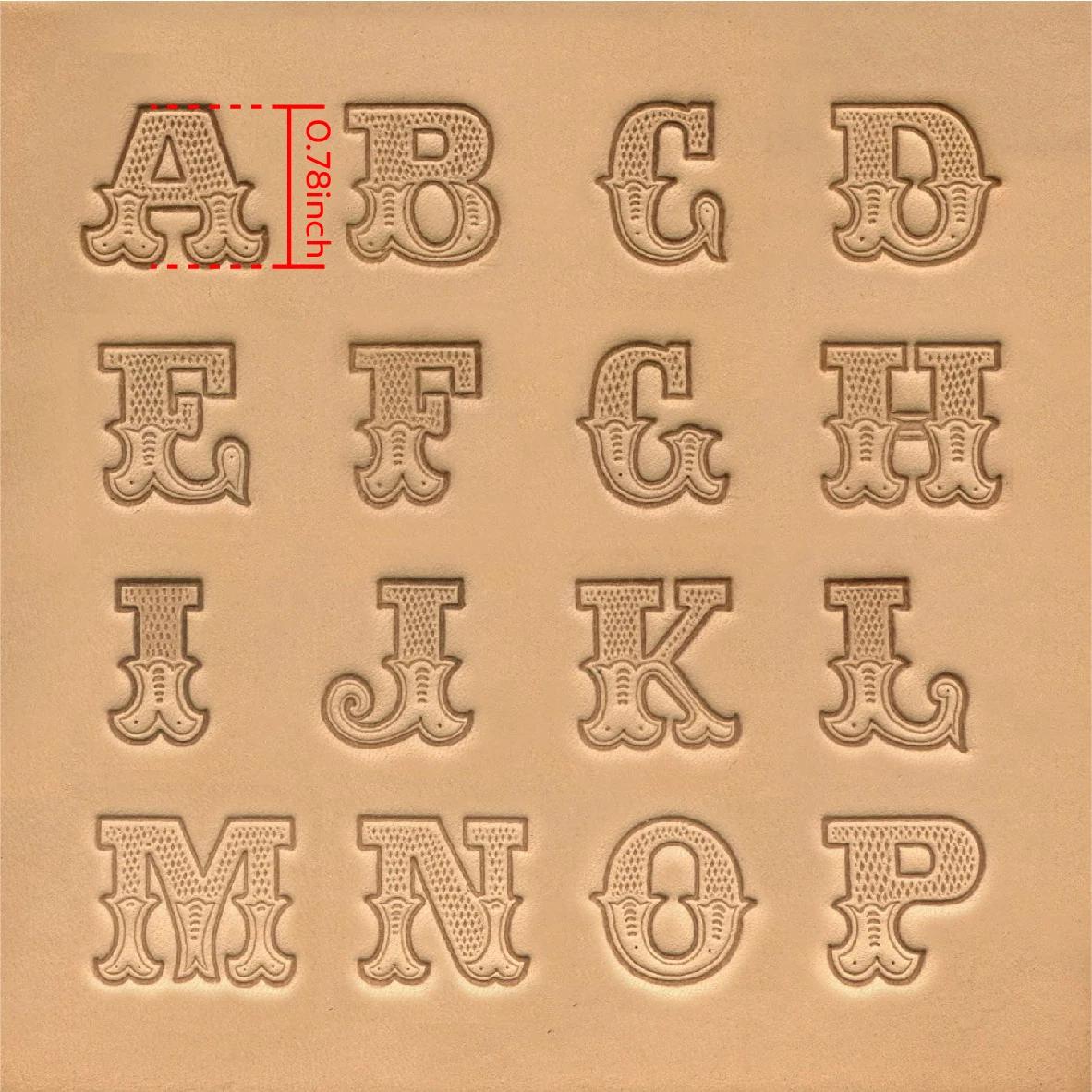 Bestnule conjunto alfabeto de couro arte artesanato letras carimbo artesanal durável portátil metal diy ferramentas (19mm) - Image 1