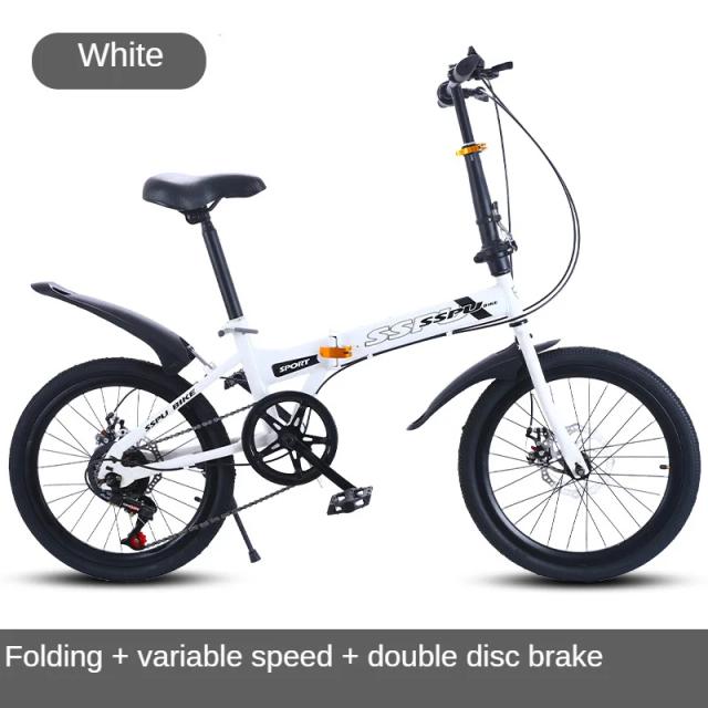 Bicicleta Dobrável de 20 Polegadas com Freio a Disco Duplo e 7 Velocidades para Ciclismo na Cidade e Estrada