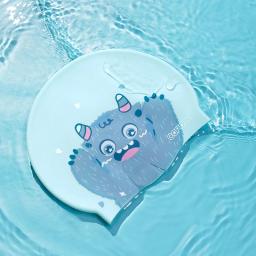 Copozz toucas de natação alta elástica adorável crianças dos desenhos animados tecido bonito dos desenhos animados animal orelha proteger meninos meninas nadar piscina mergulho boné chapéu - Image 1