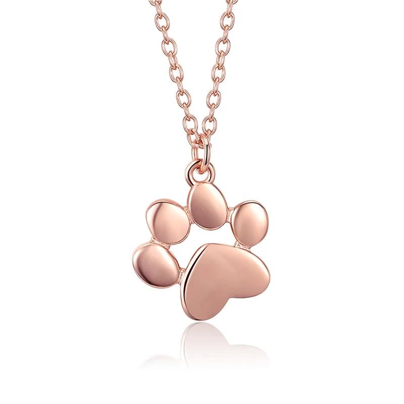 Bamoer Cat Paw Colar para Mulheres, Dog Footprint Pendant Chain, Bonito Animal Jóias, Presente de Prata Dourada, Venda Quente, SCN275 - Image 1