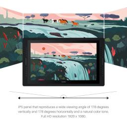 Kamvas Pro 24 Huion Mesa Digitalizadora Tablet Gráfico Display 23.8 Polegada Desenho Monitor Anti-Glare QHD Tela Caneta Display 120% s RGB Dual Touch Bar - Image 3