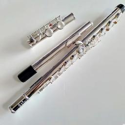 Cupronickel profissional C flauta chave, banhado a prata, instrumentos musicais com estojo e acessórios, Top Japão, FL-471, 16 buracos - Image 2