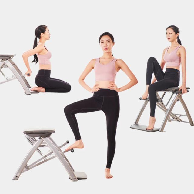 Cadeira Portátil Multifuncional para Pilates e Yoga - Equipamento Dobrável Ideal para Treinos em Casa