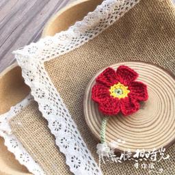 Broche retrô de flor selvagem, artesanal, crochê, malha, adorável, flor, cachecol, clipe, pino, roupas, acessório de decoração - Image 5