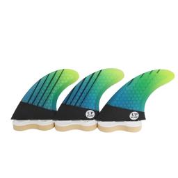 Surf Double Tabs Fins, M Prancha Fin, Honeycomb Fibreglass Fins, Tabs duplos verdes e pretos, Quilhas Fins - Image 3