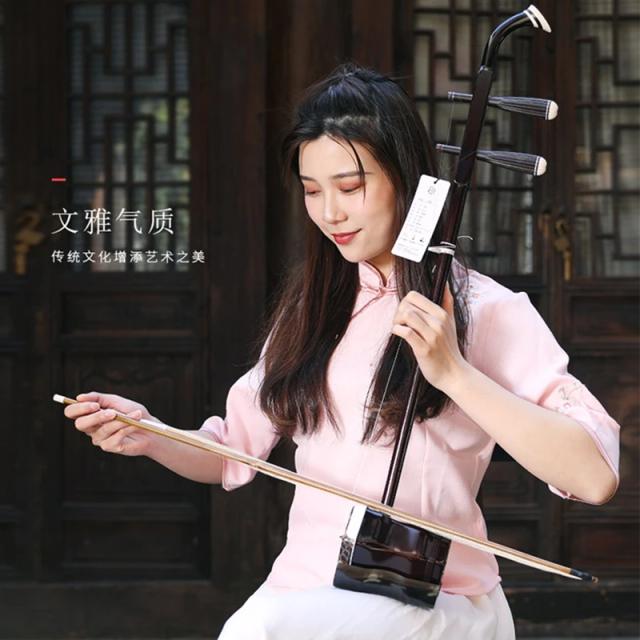 Erhu Huqin Chinês Exclusivo: Conjunto Completo com Arco, Rosin, Cordas Sobressalentes e Livro de Instruções.