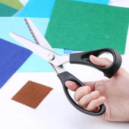 Tesoura de costura manual de aço inoxidável preto do alfaiate tesouras de artesanato têxtil ondulado borda que faz a ferramenta - Image 2