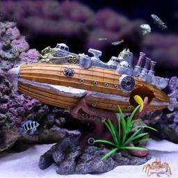 Decoração para aquário, acessórios para tanque de peixes, ornamentos de resina, barco, aquário submerso, paisagismo, decoração de tanque de peixes, artesanato, suprimentos para animais de estimação - Image 3