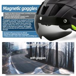Vicgoal led capacete da bicicleta com óculos de sol viseira recarregável led capacete da bicicleta dos homens escudo estrada mtb ciclismo capacetes - Image 2