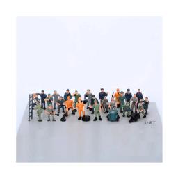 27 pçs 1:87 escala ho modelo trabalhadores ferroviários paisagem modelo trem ferroviário layout cenário diy dioramas em miniatura exibir jogos - Image 5