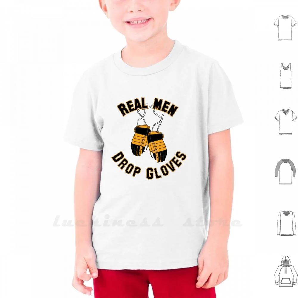 Hóquei no gelo, luvas de queda de homens reais-amarelo & preto t camisa de algodão 6xl hóquei no gelo - Image 1