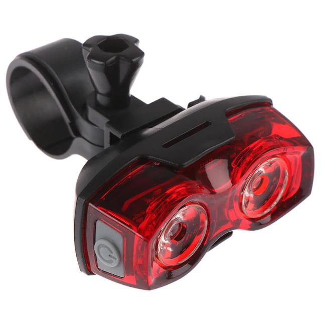 Luz Traseira Impermeável para Bicicleta com 2 LEDs e 3 Modos - Lanterna de Ciclismo para Segurança com Aviso Piscante