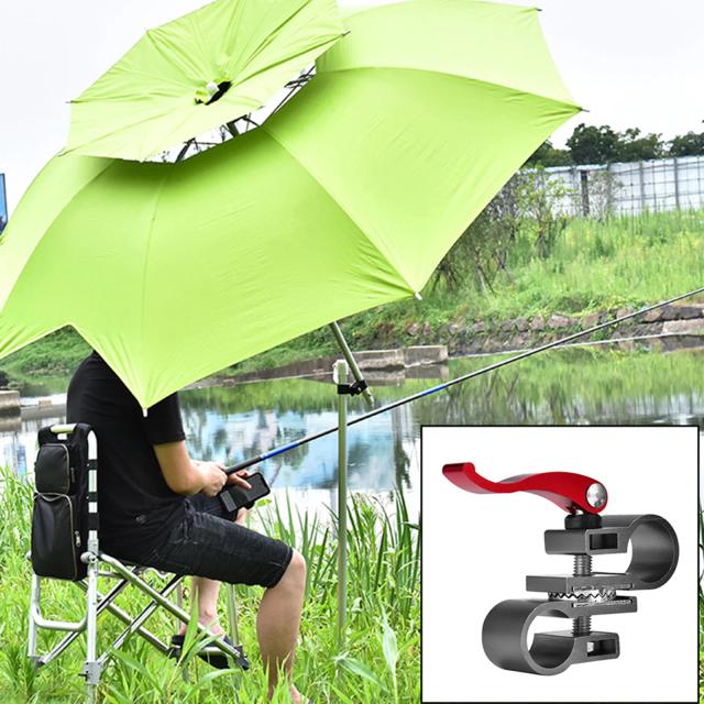 Cadeira de Pesca com Suporte Resistente para Guarda-Chuva e Clipe Fixo - Acessórios Universais para Montagem ao Ar Livre