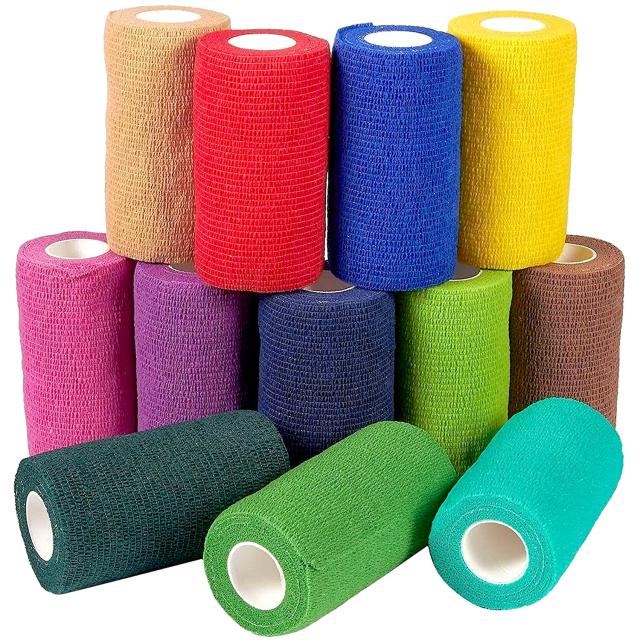 Bandagem Autoadesiva para Animais 10cm 16 Rolos - Suporte e Recuperação