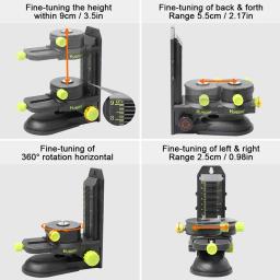 Huepar-Adaptador Multifuncional Nível Laser, Ajuste Fino Suporte, Base Pivotante Magnética, Suporte Clip Ajustável, Ferramentas de Nível - Image 3