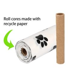 Impressão de pata branca 100% sacos de cocô de cão compostable terra amigável vegetais-baseado resíduos sacos recarga rolos para distribuidor - Image 4