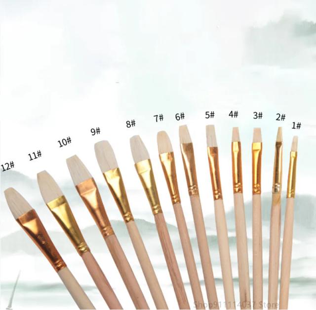Conjunto de Pincéis de Cerâmica Art Wool com 12 Pcs para Pintura, Esmalte e Artesanato DIY