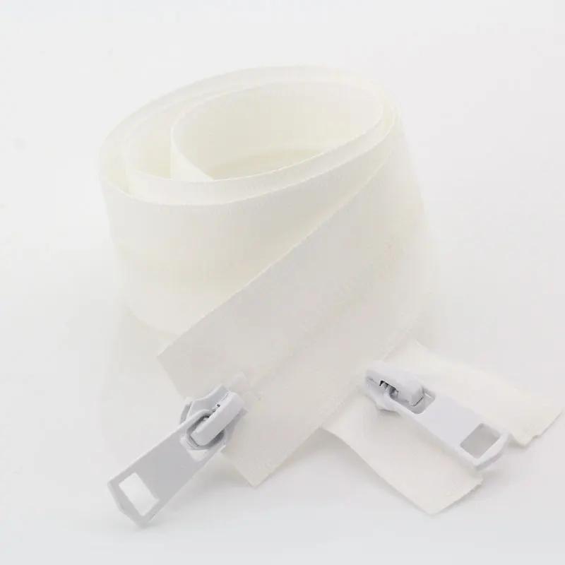 Nylon impermeável Duplo Sliders Zíperes, Zíperes invisíveis para casacos de costura, Esportes Artesanato DIY, Preto 5 # - Image 1