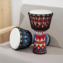 Mão Africano tambor portátil com Art Pattern colorido, ABS pele de cabra, tambor cabeça percussão, instrumento Musical, Djembe, 8" - Image 5